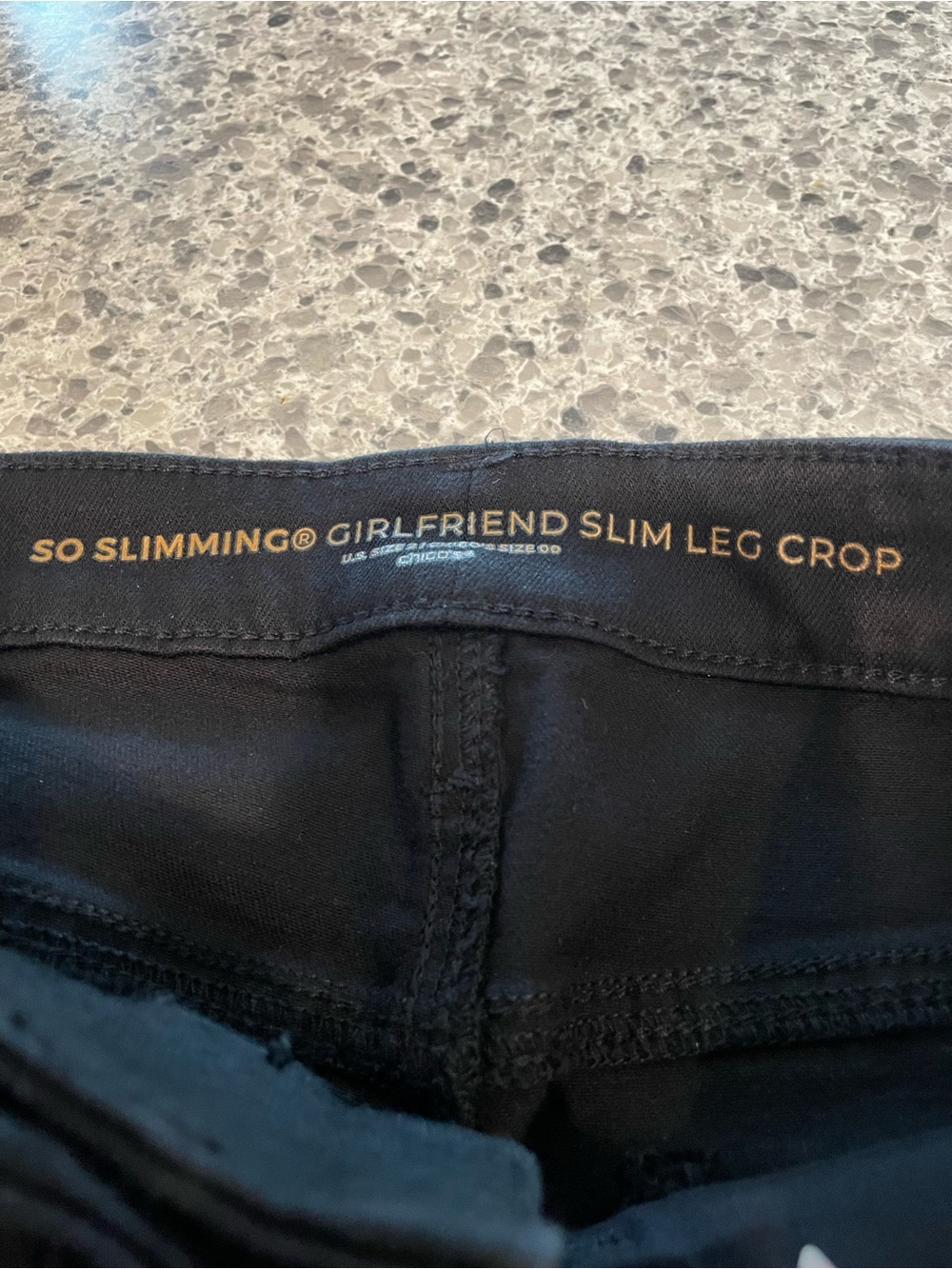 Chico’s So Slimming Girlfriend Slim Leg Crop Black Pants Eyelash
& Eyelet Hems 2 - Picture 4 of 9